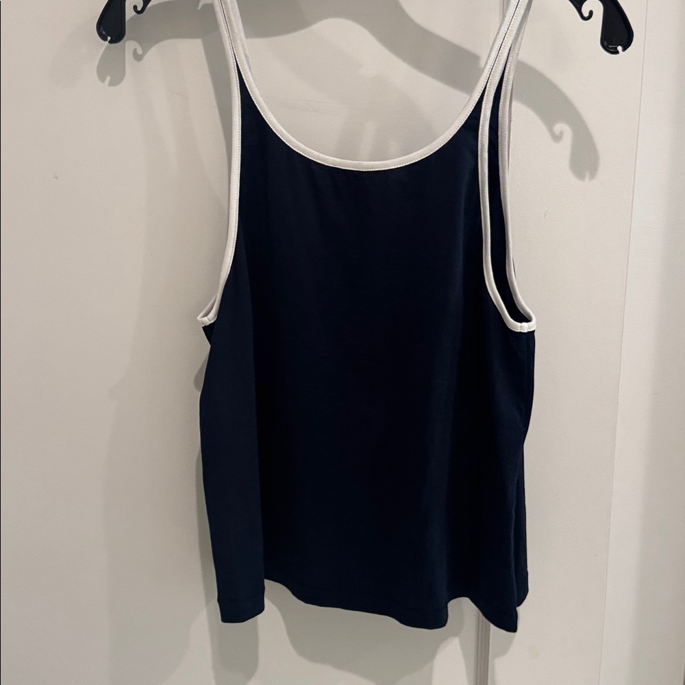 CELINE Blue Colorblock Logo Print Tank - size small - Picture 8 of 10